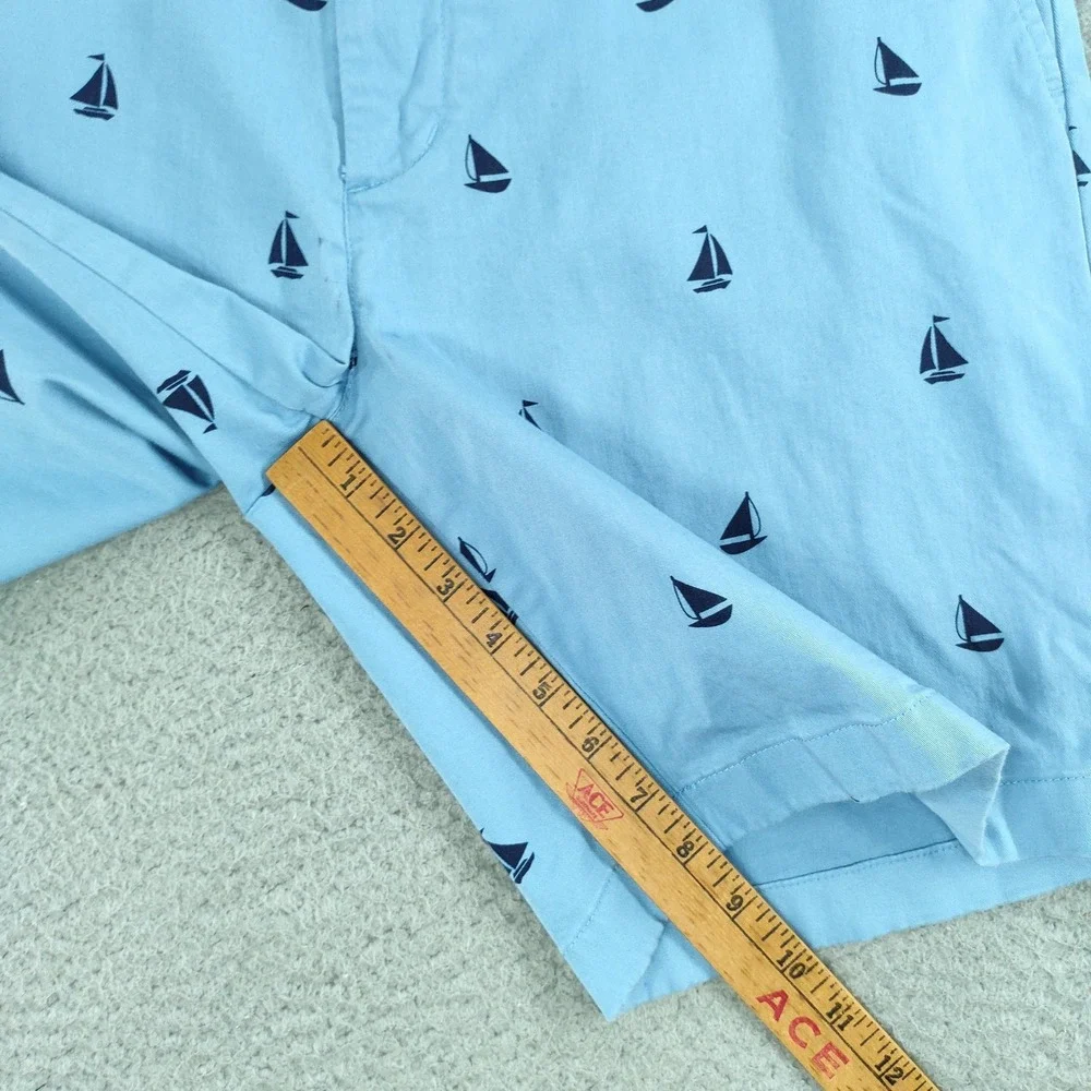 Vineyard Vines Breaker Shorts Mens 36 Light Blue 9 Inch Sailboat Chino Nautical